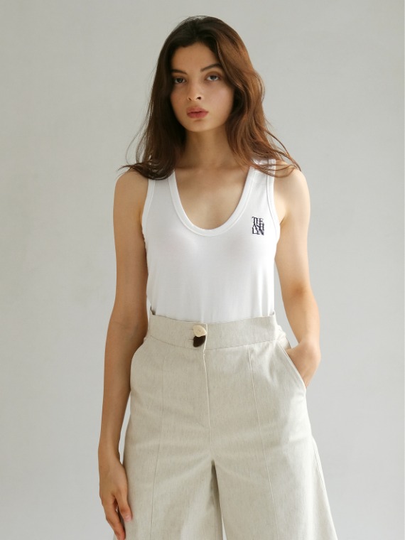 [WHITE 3차재입고] BREE EMBROIDERED TANK TOP (4 COLORS)